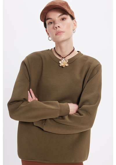 Tudors Kadın Oversize Geniş Kesim Pamuklu 3 İplik İçi Polarlı Basic Yeşil Bisiklet Yaka Sweatshirt-42068 Yeşil Tudors Kadın Oversize Geniş Kesim Pamuklu 3 İplik İçi Polarlı Basic Yeşil Bisiklet Yaka Sweatshirt-42068 Yeşil