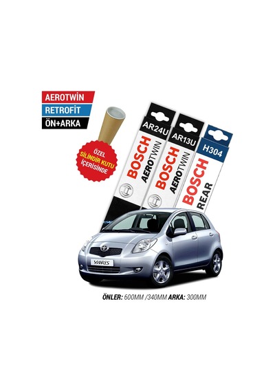 Bosch Aerotwin Toyota Yaris Ön Arka Silecek (2006-2010)