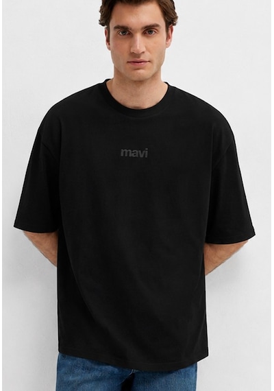 Mavi M0613553-900 Mavi Baskılı T-shirt Erkek Tişort Siyah