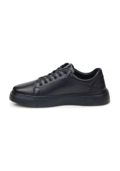Papuçcity Pisagor Ps-581 Erkek Hakiki Deri Sneakers Spor Ayakkkabı Siyah