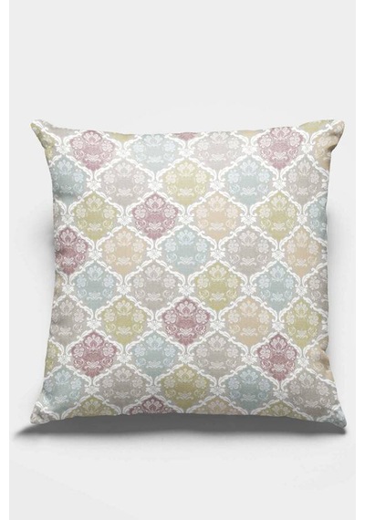 Renkli Damask Desen Çift Taraf Yastık Kırlent Kılıfı Krl416n11 Çok Renkli