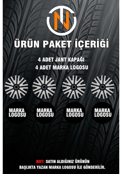 Skoda Citigo 14 İnç Jant Kapağı Takım Siyah Gri C107