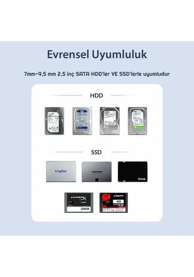 Orico USB 3.1 Type-C 2.5 inç Sata Harici Slim SSD HDD Harddisk Kutusu 2526C3