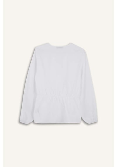 DeFacto Regular Fit V Yaka Poplin Uzun Kollu Tesettürt Bluz Tunik F2720AX25SMWT34 DeFacto Regular Fit V Yaka Poplin Uzun Kollu Tesettürt Bluz Tunik F2720AX25SMWT34