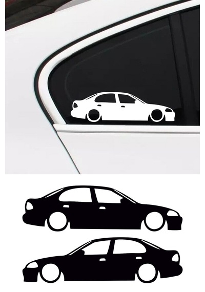 2 Adet Honda Civic Mk6 Basık Oto Sticker - Kelebek Cam Sticker 15x4 Cm