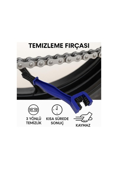 Motosiklet & Bisiklet Zincir Temizleme Fırçası 3 Yönlü Çok Amaçlı Temizlik Fırçası