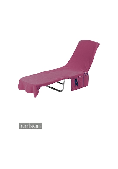 %100 Pamuk Şezlong Havlusu Mürdüm 60x180 Cm - Hızlı Kuruyan Plaj Ve Havuz Havlusu