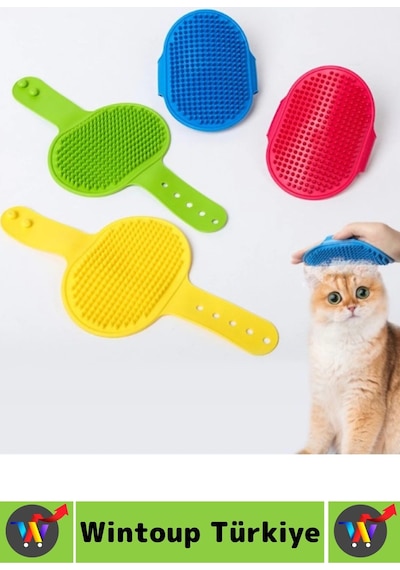Ergonomik Evcil Hayvan Yumuşak Esnek Zararsz Masaj Pet Kedi Köpek Silikon Tüy Toplama Yıkama Fırçası