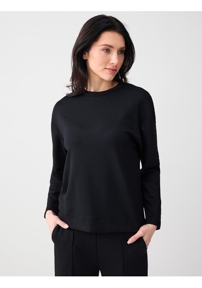 Jimmy Key Jimmy Key Siyah Rahat Kesim Bisiklet Yaka Örme Modal Sweatshirt 6sw235632900