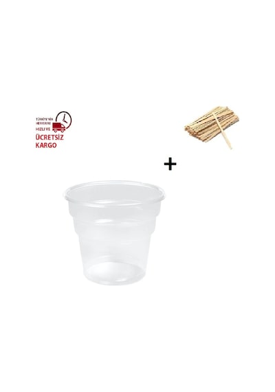 Plastik Şeffaf Kademeli Çay Bardağı 160 Cc 2000 Adet