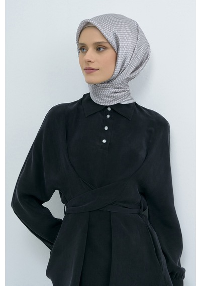 Armine Saf İpek Sura Eşarp-2026 İlkbahar-yaz- 952800d Gümüş Gri