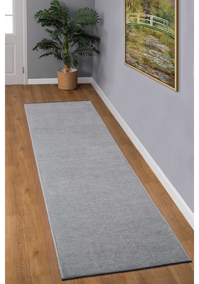 Premium Kalite Kaymaz Tabanlı Vera Doğal Yıkanabilir Kilim Oturma Odası Balkon Bahçe Mutfak Siyah Gri