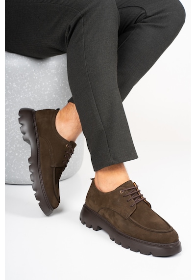 Fame Step Hakiki Deri Erkek Günlük Casual Ayakkabı +4.5 Cm Boy Uzatan Kalın Taban Ortopedik Comfort Kahverengı Kahverengi