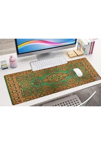 Mouse Pad, 30x70 Cm, Mavi Halı Desen Baskılı, Kaymaz Taban, Bilek Destekli, Dikişsiz Kenar, Ergonomik, Ofis Ve Oyuncular İçin Yeşil Mouse Pad, 30x70 Cm, Mavi Halı Desen Baskılı, Kaymaz Taban, Bilek Destekli, Dikişsiz Kenar, Ergonomik, Ofis Ve Oyuncular İçin Yeşil
