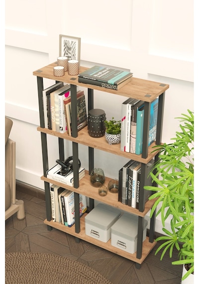 Mirada 4 Katlı Modern Kitaplık Dekoratif Çok Amaçlı Kitaplık Ve Organizer Çok Raflı Düzenleyici - Meşe Meşe Mirada 4 Katlı Modern Kitaplık Dekoratif Çok Amaçlı Kitaplık Ve Organizer Çok Raflı Düzenleyici - Meşe Meşe