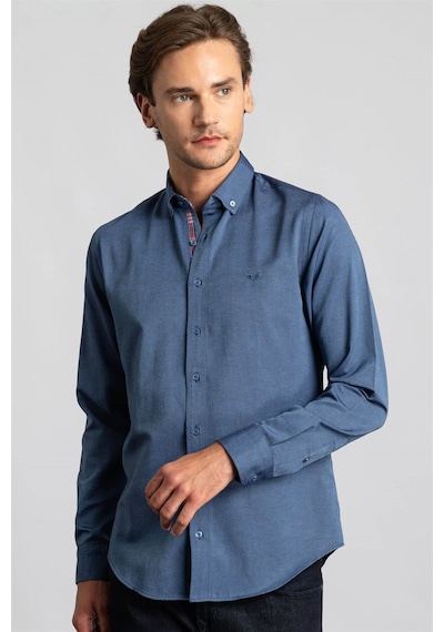 Tudors Slim Fit Dar Kesim Uzun Kol Erkek Gömlek-23356 Lacivert Tudors Slim Fit Dar Kesim Uzun Kol Erkek Gömlek-23356 Lacivert