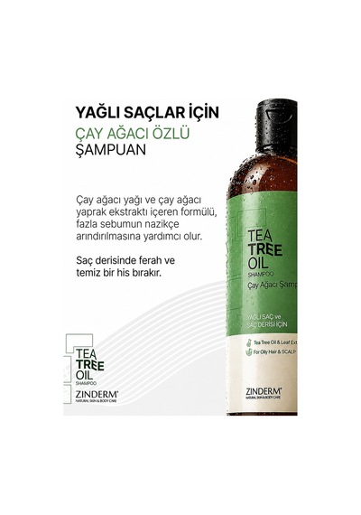 Zinderm Arındırıcı Ve Dengeleyici Tuzsuz Çay Ağacı Şampuanı 500 ML