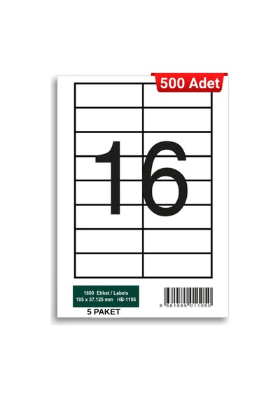 Herboy Hb-1105 105 X 37,125 Mm A4 Laser Etiket 500 Adet
