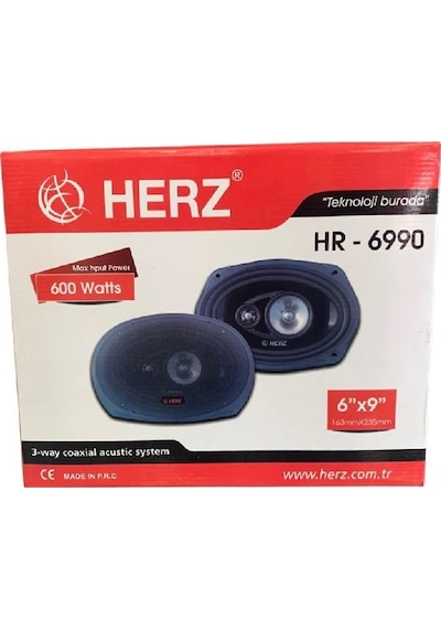 HERZ HR-6990 600 WATTS OVAL OTO HOPARLÖR 6X9 163mmX235MM