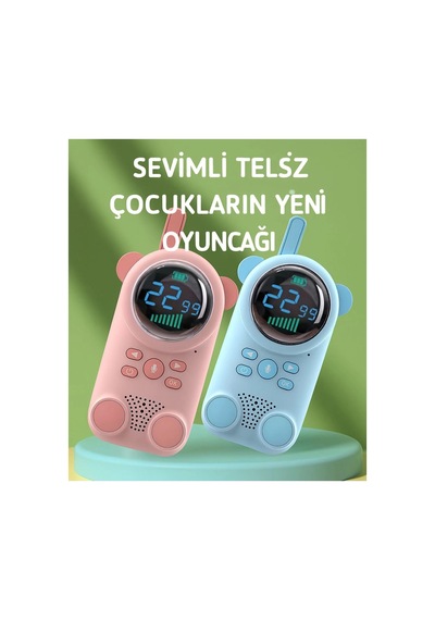 Çocuklar Için Kamp Yürüyüş El Telsizi Şarj Edılebılır 3km Menzil Pembe Çok Renkli