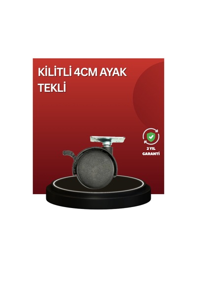 Sessiz Dönen Kilitli Mobilya Tekerleği 4 Cm Çr