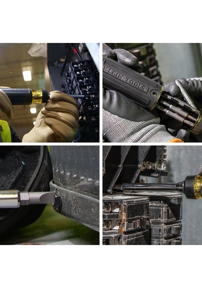 Klein Tools 32305 Çok Uçlu Cırcırlı Tornavida, 15'ı 1 Arada Alet,