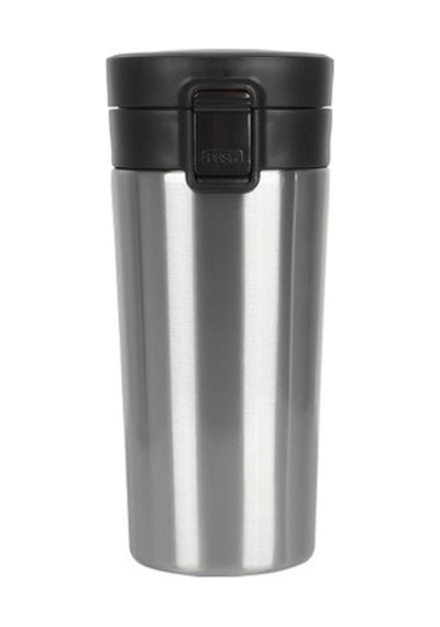 380 Ml Çift Katlı Mug Termos Filtreli Kapak - Metalik Metalik