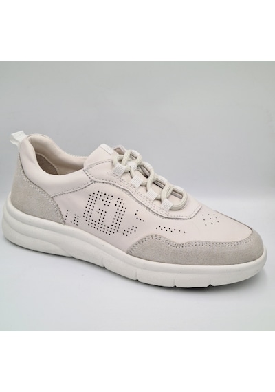 Greyder 34590 Kirli Beyaz Hakiki Deri Kadın Günlük Casual Sneaker Kirli Beyaz