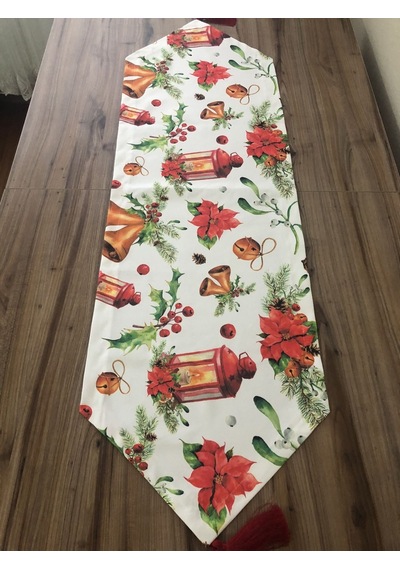 Fenerli Yılbaşı Desenli Runner Çok Renkli