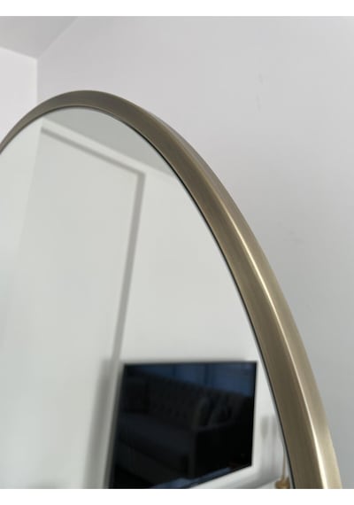 Effe Pirinç Eskitme Çerçeveli 180x70 Cm Ayaklı Oval Boy Aynası