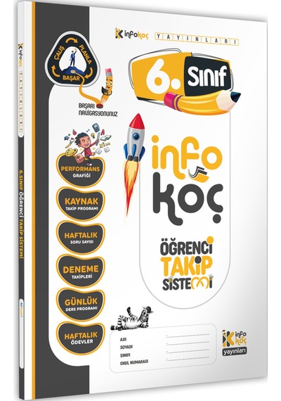 2026 6.sınıf Infokoç Yayınları Öğrenci Takip Sistemi (40 Haftalık, Detaylı, Konu Soru Video Takip)