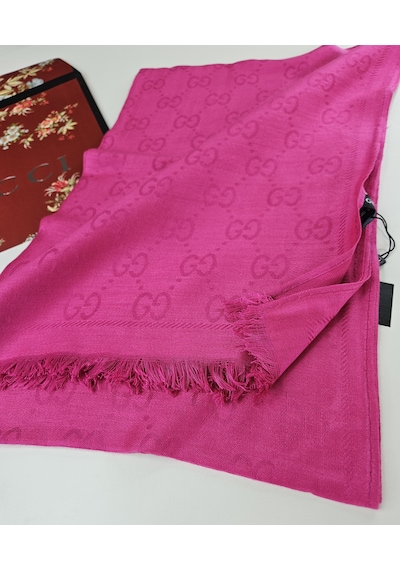 Miorel Scarfs G Desen Çift Taraflı Kaşmir İpek Şal 4 Mevsim Soft Pamuklu Şal Pembe