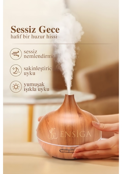 Uzaktan Kumandalı 550ml Aroma Difüzörü Ultrasonik Hava Nemlendirici Buhar Makinesi 7 Renk Led