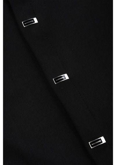 Deepsea Siyah Slim Fit Likralı Kolay Ütülenebilir Gizli Düğmeli Erkek Gömlek 2602614
