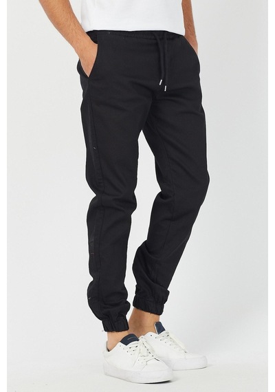 Tarz Cool Erkek Bel Paça Lastikli Jogger Pantolon Siyah