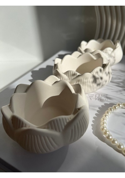 Bernami Vazo Pinterest 3lü Lotus Çiçeği Dekoratif Tabak & Kase, Hediyelik, Takı Ve Mum Tabağı, Mumluk, Sunumluk, Organizer Diğer