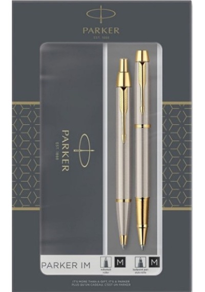 Parker Im Core Fırçalanmış Metal Gt Set Value Roller Ball Ve Tükenmez Kalem Çok Renkli