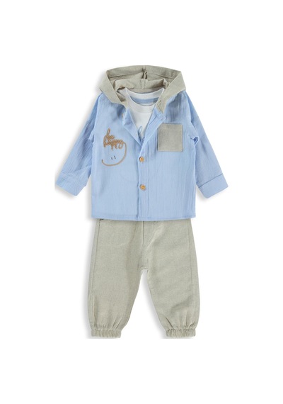 Concept Kids Concept Gömlekli 3 Lü 6-18 Ay Takım - Mavi
