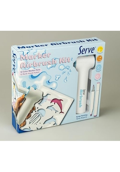 Aırbrush Kıt 12 Keçeli Kalem İle Birlikte 124-Pembe