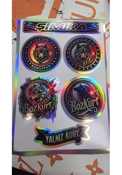 Bozkurt Hologram 10x15 Cm Kaliteli Baskı Stıcker 1 Takim Etıket