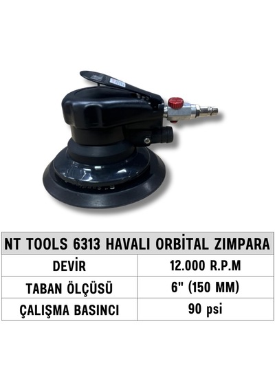 Nt Tools 6313 150 MM 12000 RPM Havalı Orbital Zımpara