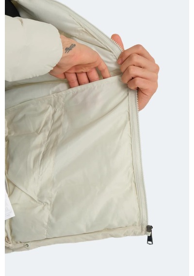 Slazenger World In Erkek Puffer Şişme Mont Kırık Beyaz Kırık Beyaz