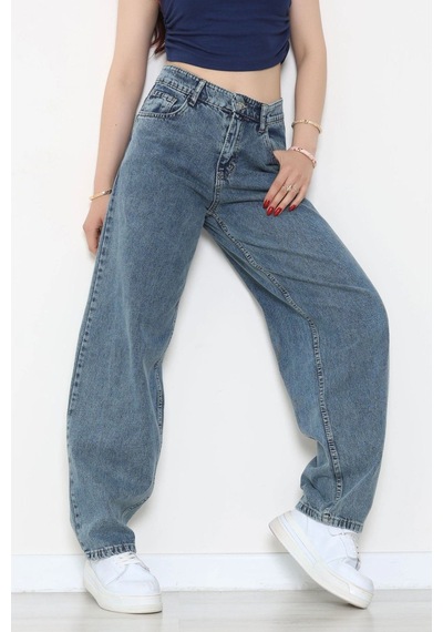 Modi Baggy Kot Pantolon Mavitint - 31158.2059. Açık  Mavi