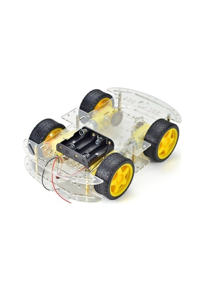 4wd Robot Araba Platformu - Çift Katlı Pleksi Şase Kiti 7/8 Yaş