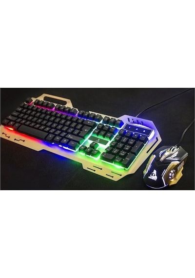 Polygold PG-8014 Işıklı Oyuncu Q Klavye Mouse Seti