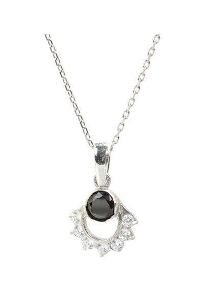 925 Ayar Gümüş Nişane Tasarım Garnet Taşlı Kolye 426863454