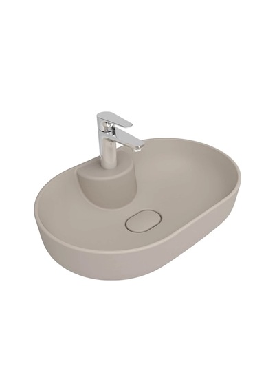 Kale Zero 2.0 60x40 Cm Ada Armatür Bantlı Mat Vizon Oval Çanak Lavabo