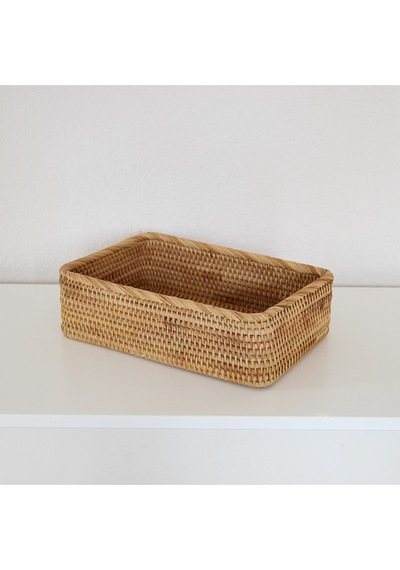 Nur Rattan 30x20x9,5 Cm. Saklama Kutusu & Dekoratif Sepet 30x20x9,5 Naturel