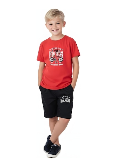 Fyk Kids Ki Ds Erkek Çocuk Yazlik Bi Si Klet Baskili Alt-üst Takim Kırmızı