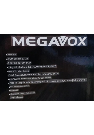 Megavox Mgx 703 7" Android Media Ekran